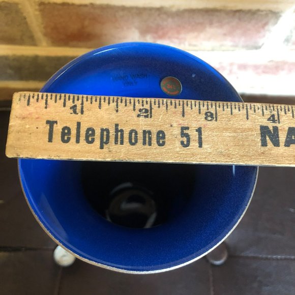 Colbalt Blue Glass Vase Covered W/Gold Overlay Bleikristall made In Germany - Picture 5 of 5